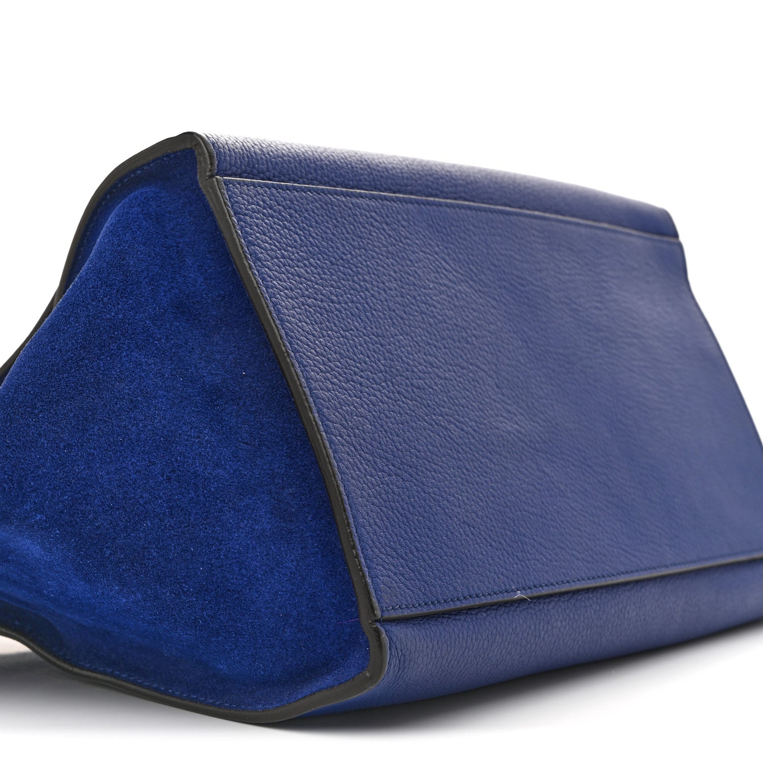 Celine Drummed Calfskin Suede Small Trapeze Indigo 9 of 16