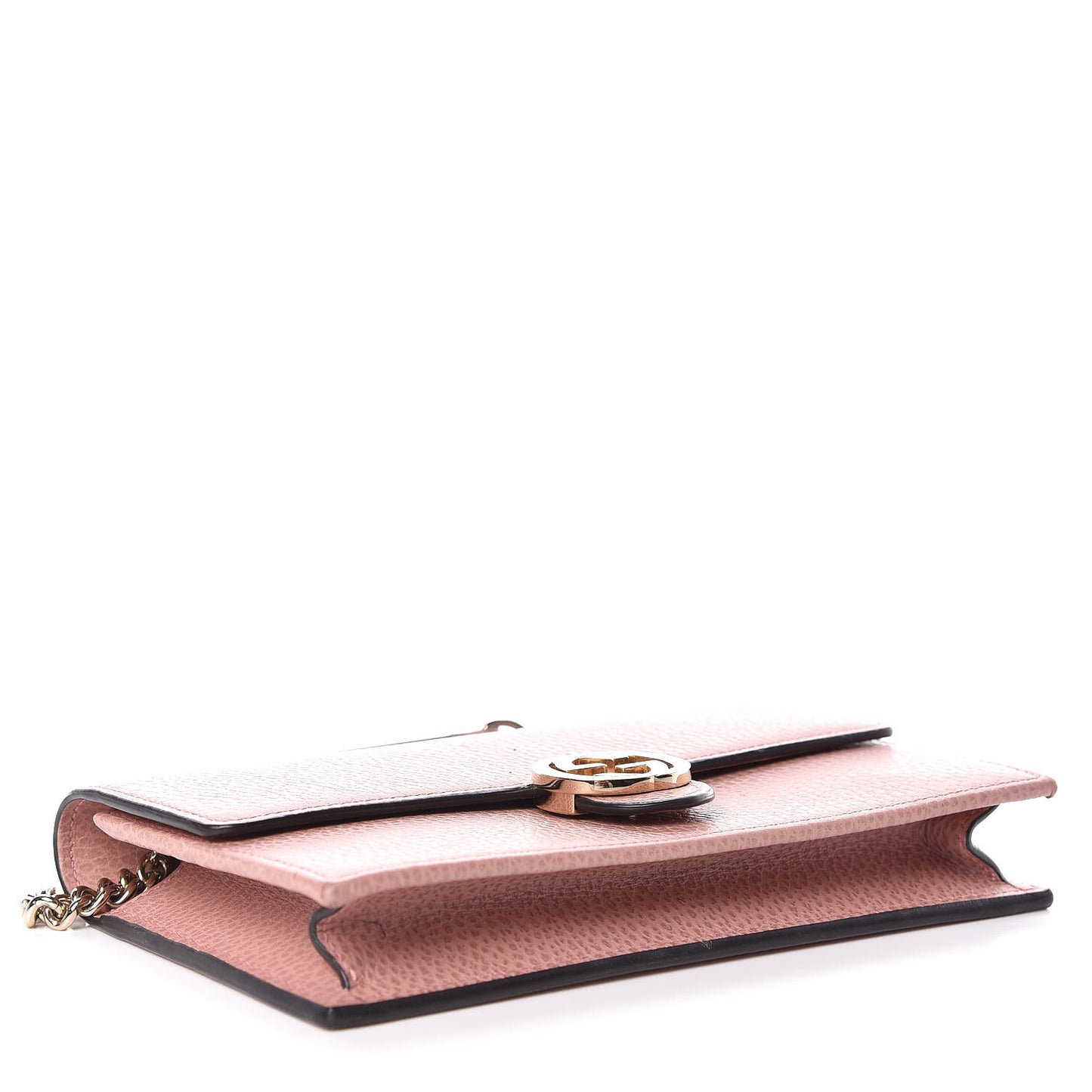 Dollar Calfskin Interlocking G Chain Wallet Soft Pink