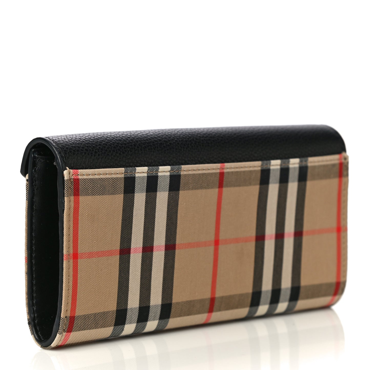 Vintage Check Grain Calfskin Halton Wallet Black