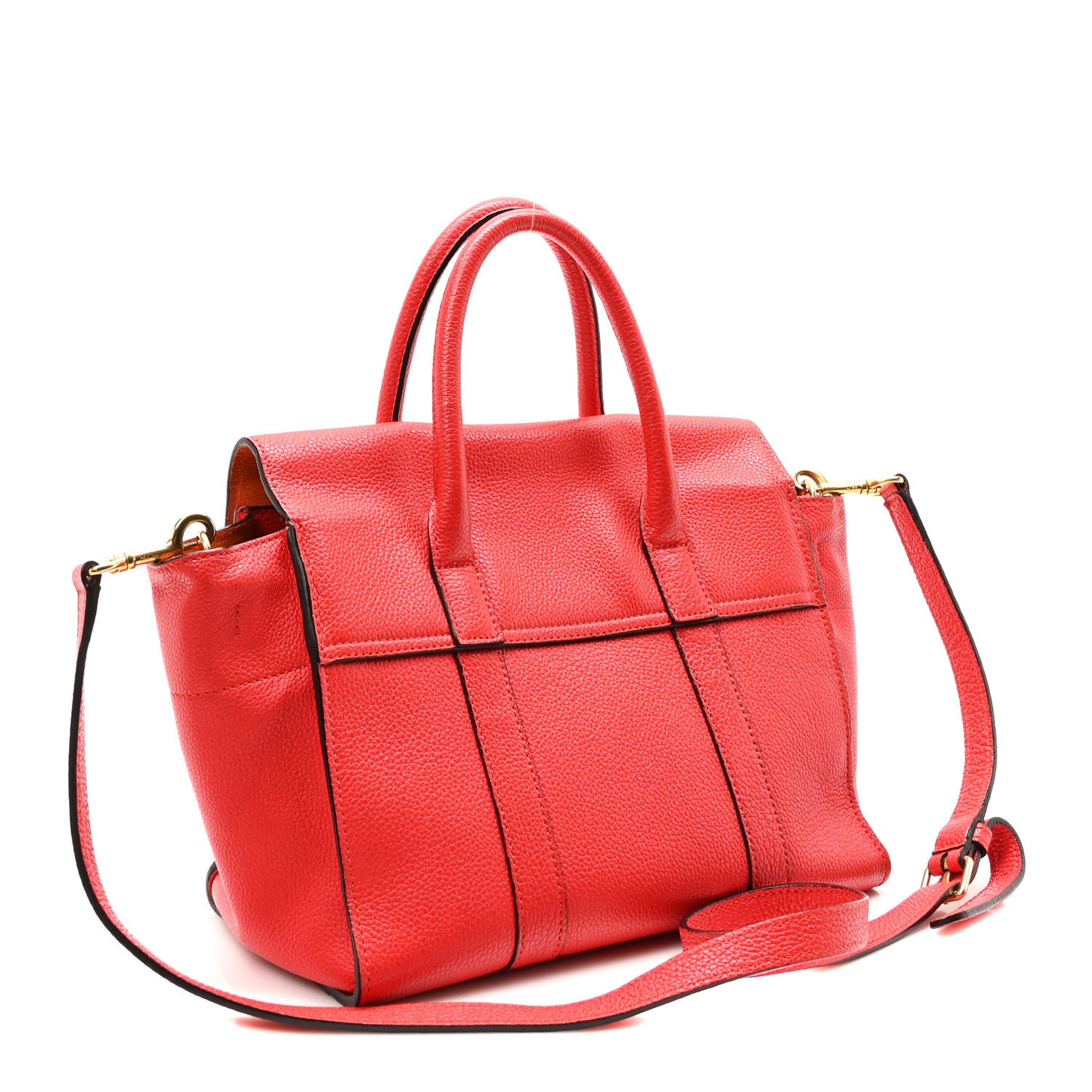 Classic Grain Small Bayswater Satchel Scarlet Red