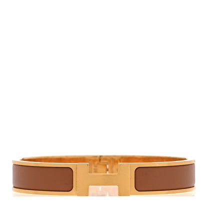 Hermes Matte Enamel Narrow Clic Clac HH Bracelet T4 Gold 1 of 5