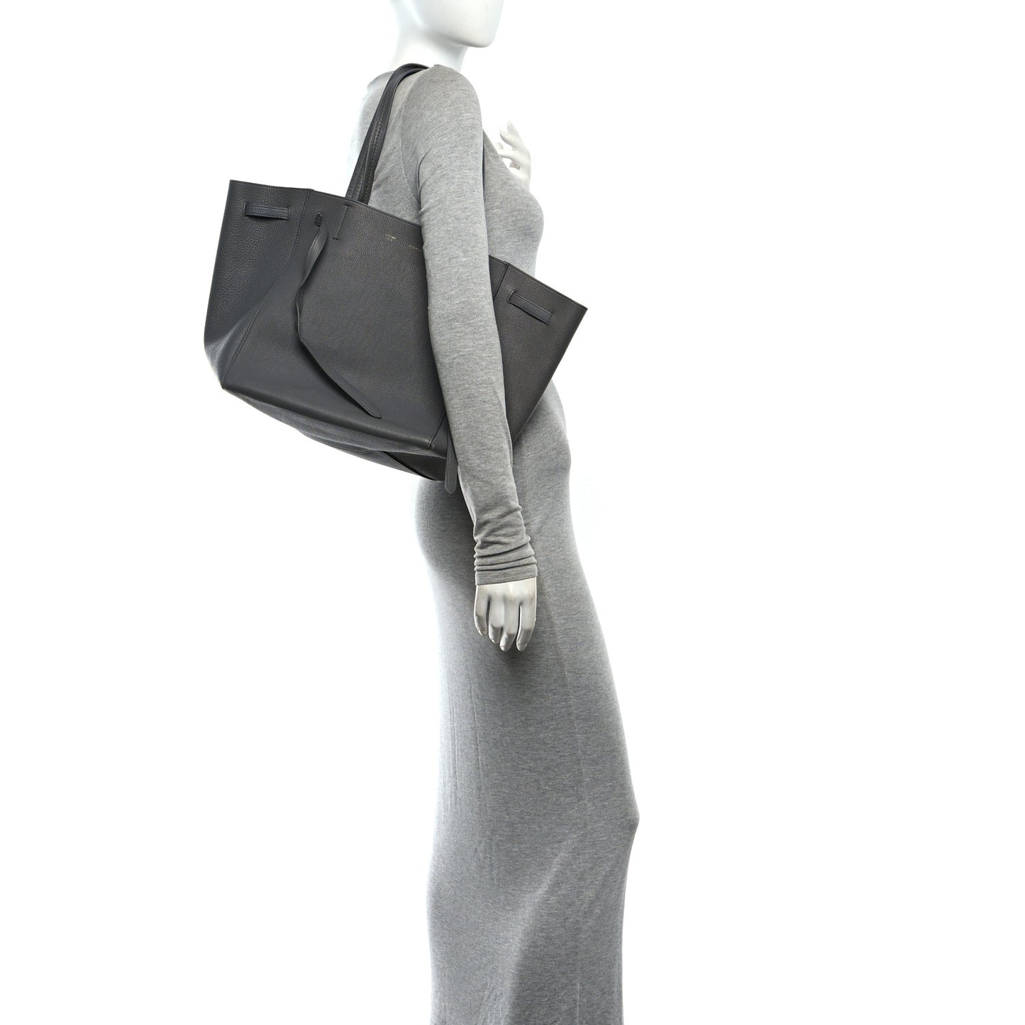 Soft Grained Calfskin Medium Belt Cabas Phantom Grey
