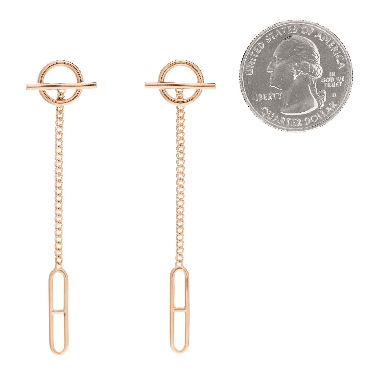 Hermes 18K Rose Gold Echappee Earrings 2 of 5