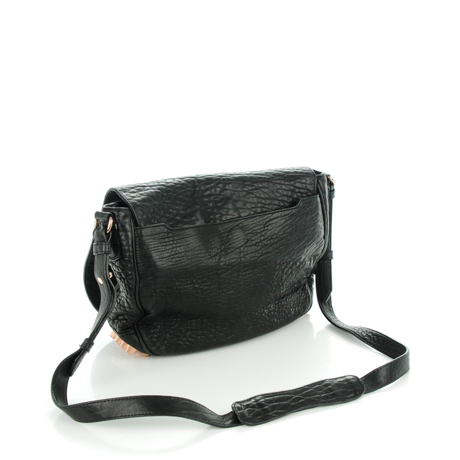 Alexander Wang Pebbled Lambskin Lia Sling Black with Rose Gold Hardware 3 of 7