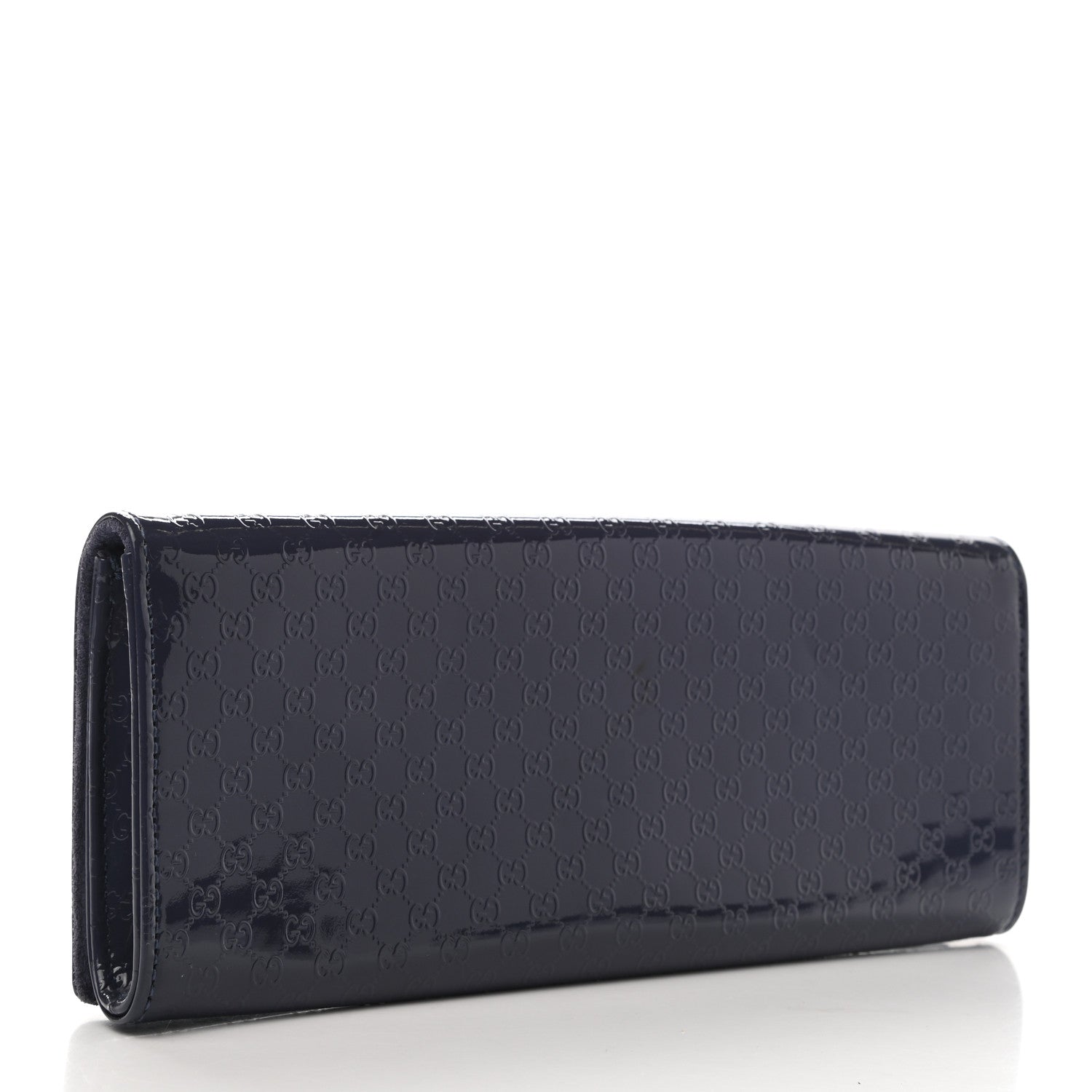 Gucci Patent Microguccissima Small Broadway Clutch Blue 3 of 9