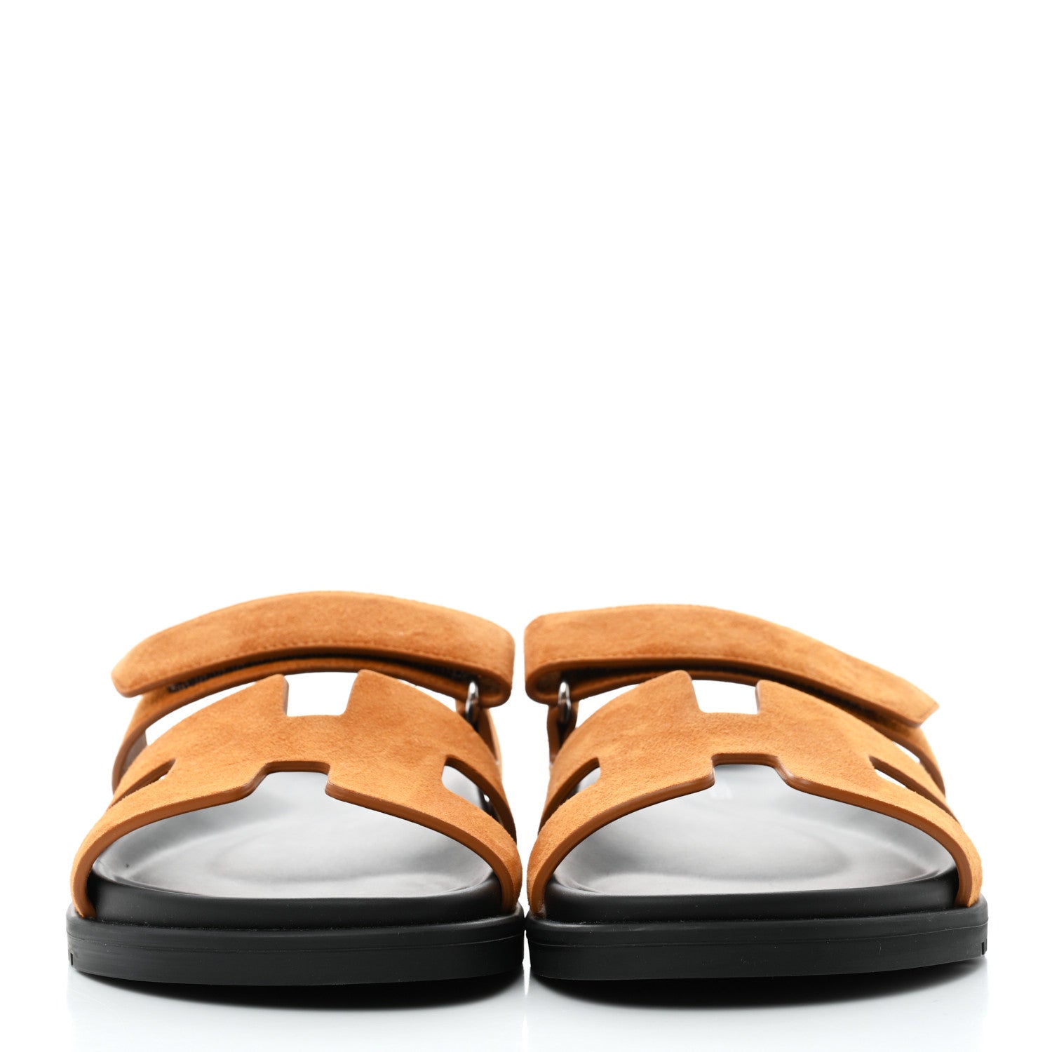 Hermes Suede Goatskin Womens Chypre Sandals 37 Naturel 2 of 9