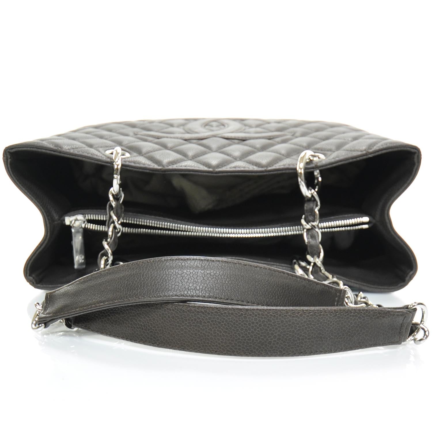Chanel Caviar Grand Shopping Tote GST Dark Brown 6 of 11