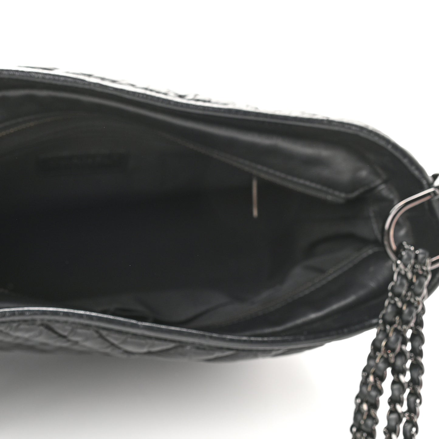 Aged Calfskin Chevron Quilted Medium Gabrielle Hobo So Black