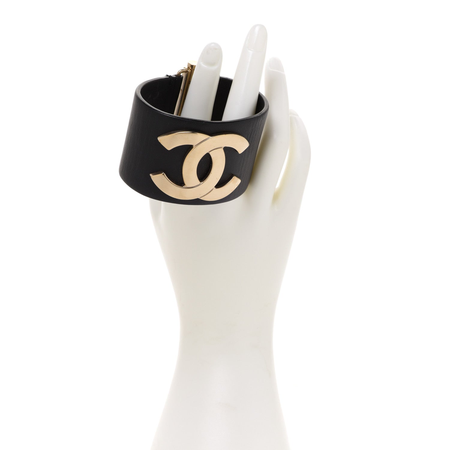 Chanel Calfskin CC Wide Cuff M Black 2 of 6