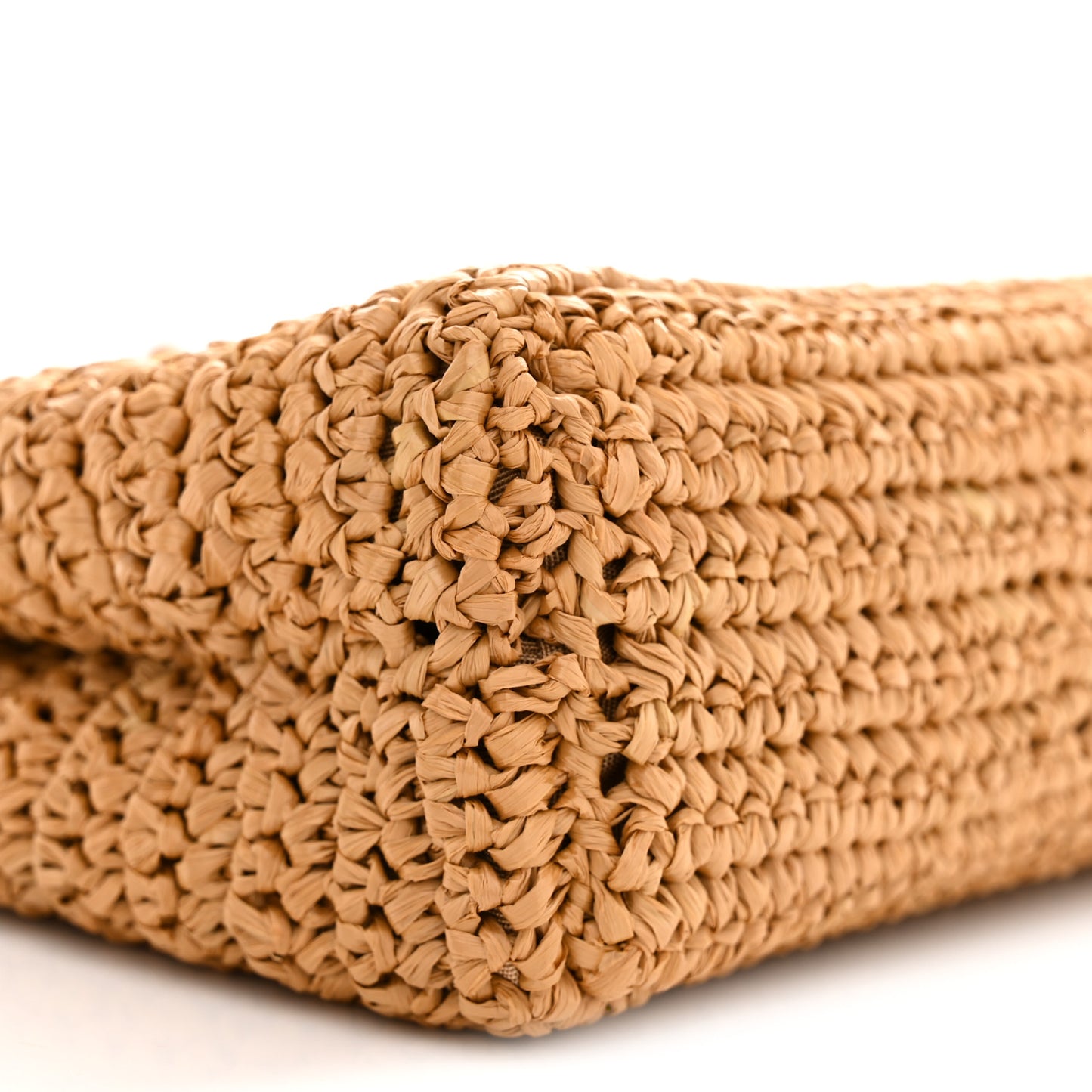 Braided Raffia Nano Kelly Flap Bag Dark Beige