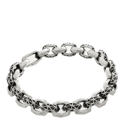 David Yurman Sterling Silver Black Diamond Faceted Link Bracelet 1 of 3