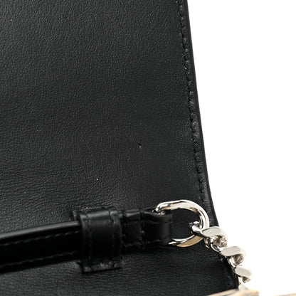 Saint Laurent Metallic Sparkle Fabric Monogram Chain Wallet Platino 11 of 13