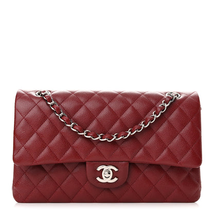 Chanel Caviar Quilted Medium Double Flap Dark Red 1 of 10