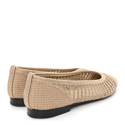 Chanel Raffia Cap Toe Ballerina Flats 39 Beige 5 of 8