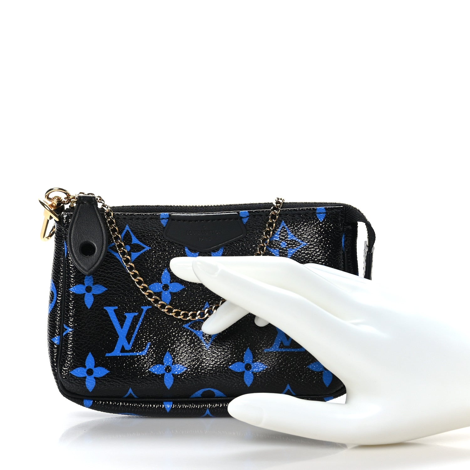 Louis Vuitton Colored Monogram Mini Pochette Accessories Blue Black 2 of 8