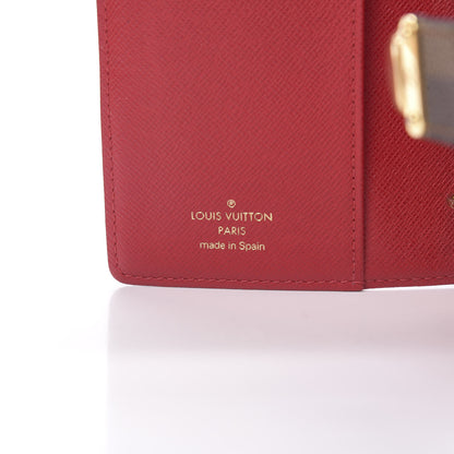 Louis Vuitton Damier Ebene Koala Small Ring Agenda Cover Red 6 of 7
