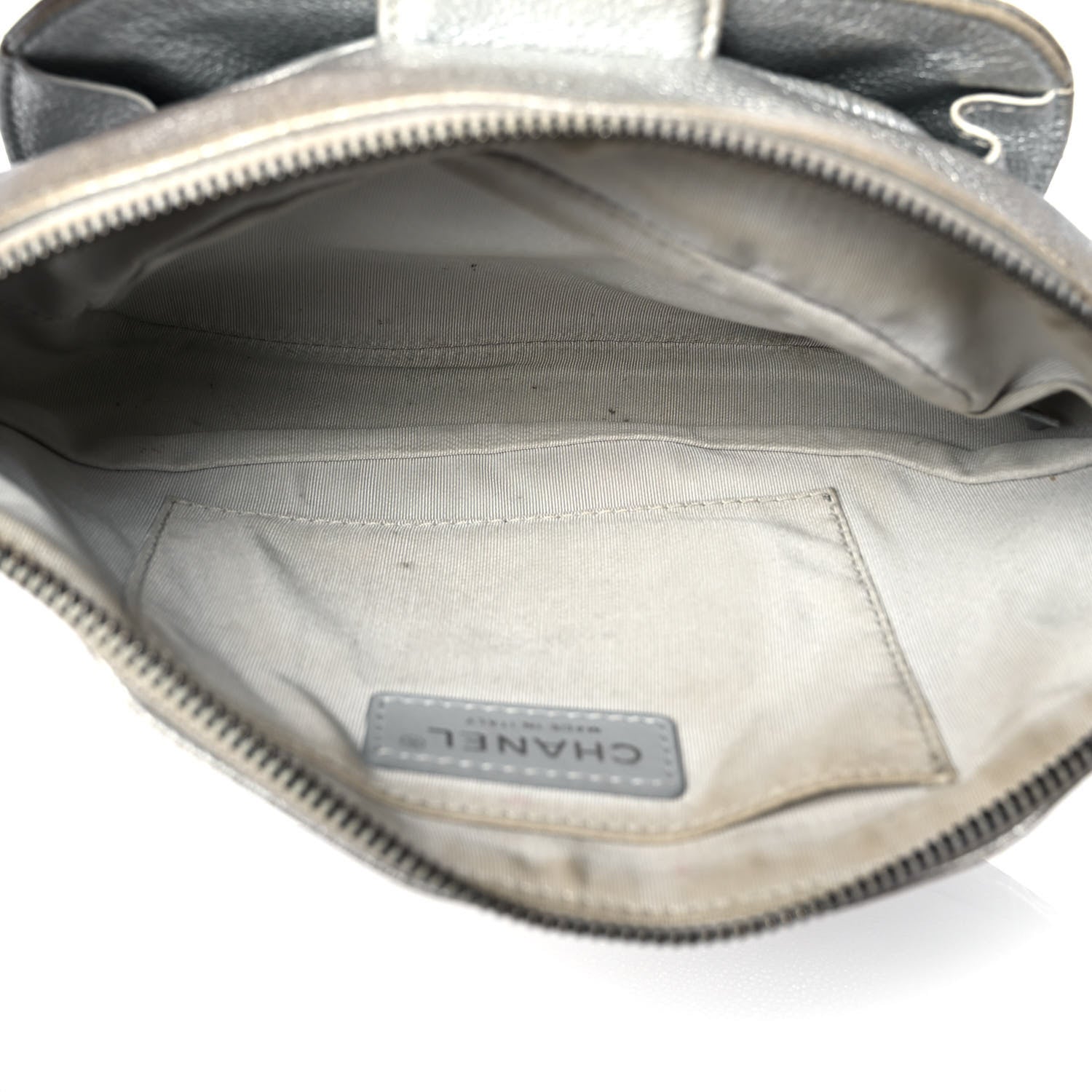 Chanel Metallic Grained Calfskin Quilted Casual Rock Waist Bag Fanny Pack Silver 4 of 9