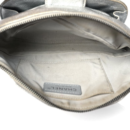 Chanel Metallic Grained Calfskin Quilted Casual Rock Waist Bag Fanny Pack Silver 4 of 9