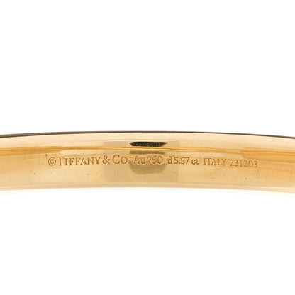 Tiffany 18K Yellow Gold Diamond Tiffany Lock Bangle Pave Bracelet 4 of 14
