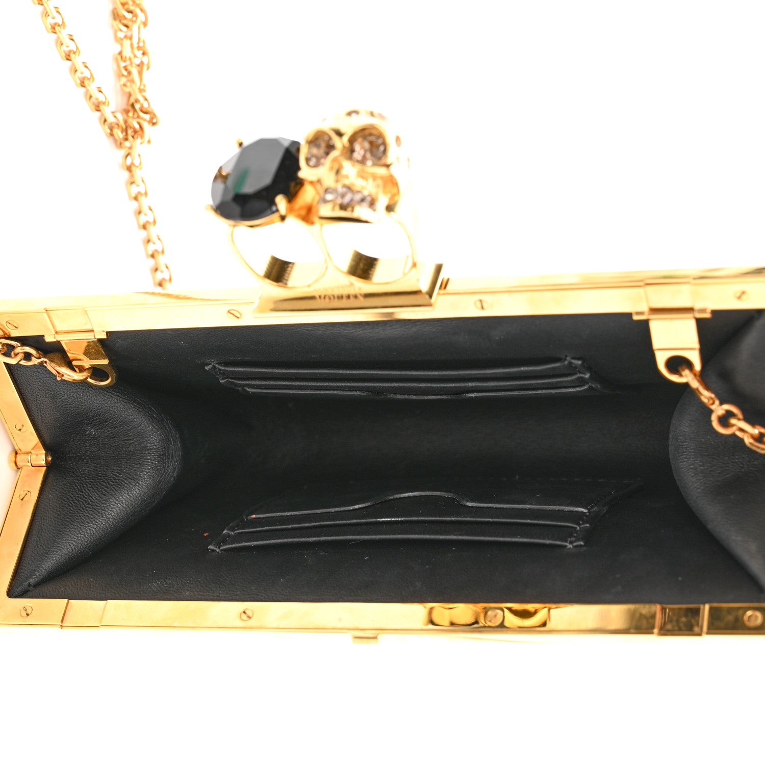 Alexander McQueen Nappa Skull Knuckle Wallet On Chain Black 5 of 10