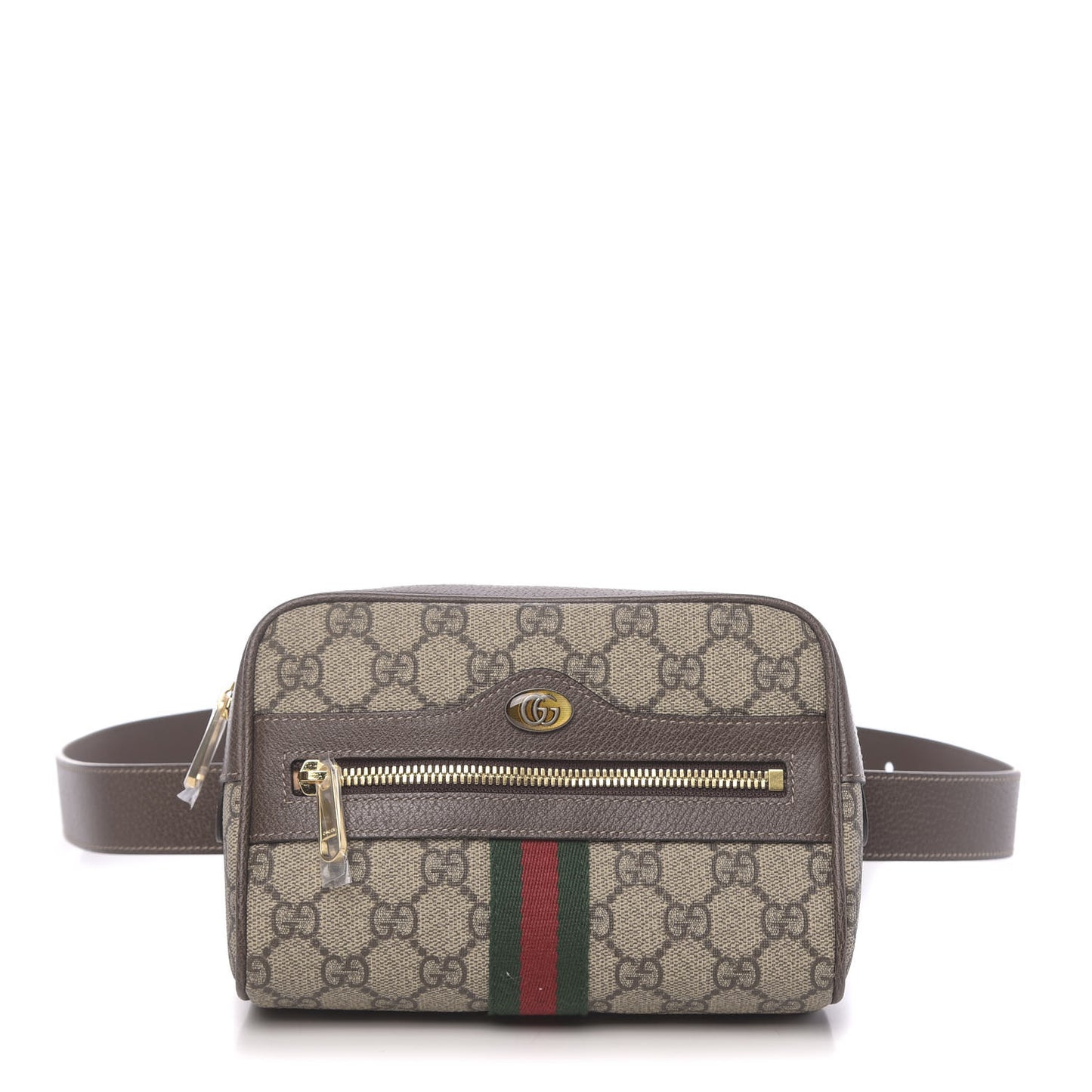 GG Supreme Monogram Web Small Ophidia Belt Bag 95 38 Dark Brown