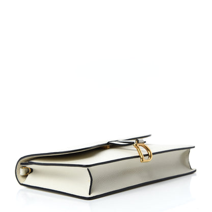 Christian Dior Grained Calfskin Saddle Chain Pouch Off White 4 of 11