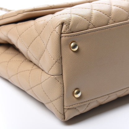 Chanel Caviar Quilted Medium Coco Handle Flap Light Beige 5 of 10