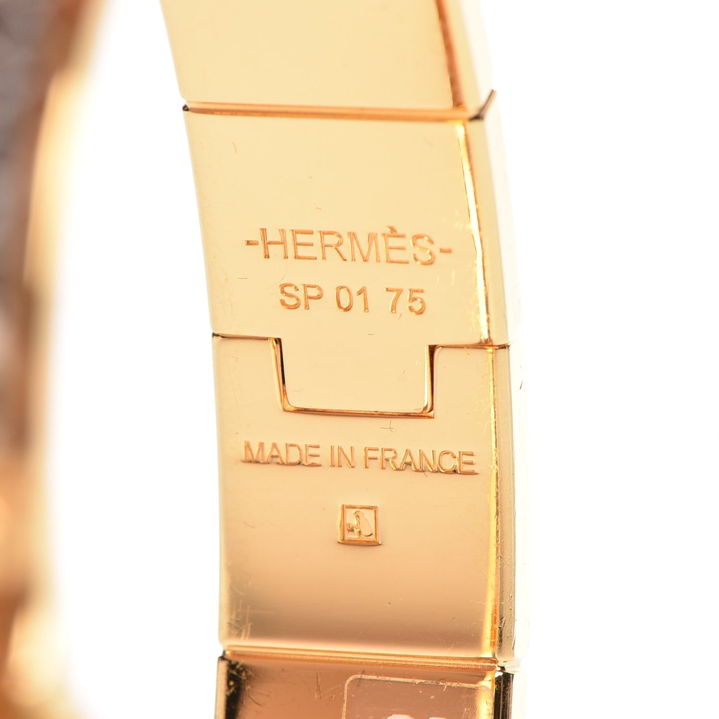 Lizard Charniere Cuir Narrow Hinged Bracelet S Ombre