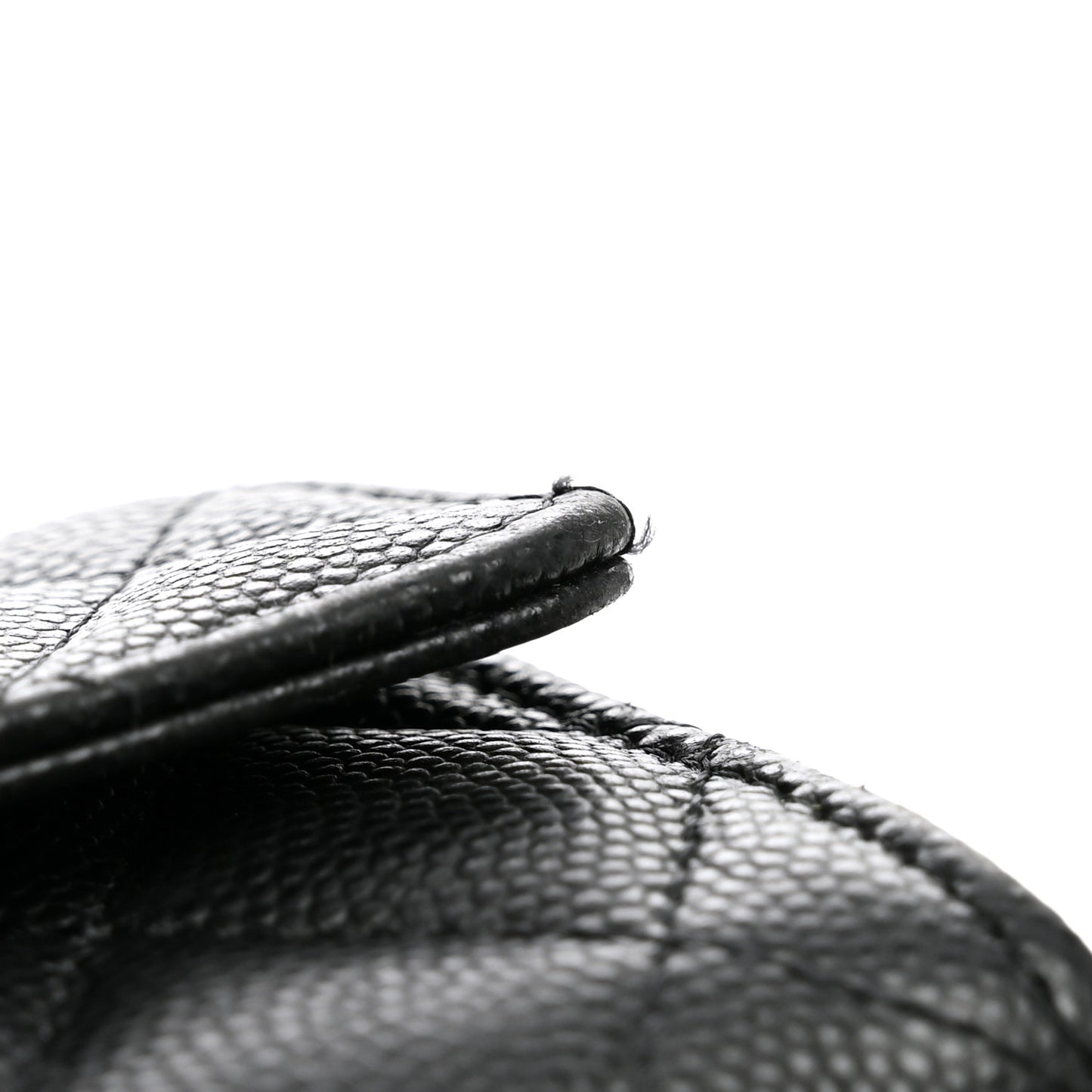 Caviar Quilted Textured CC Flap Card Holder Black