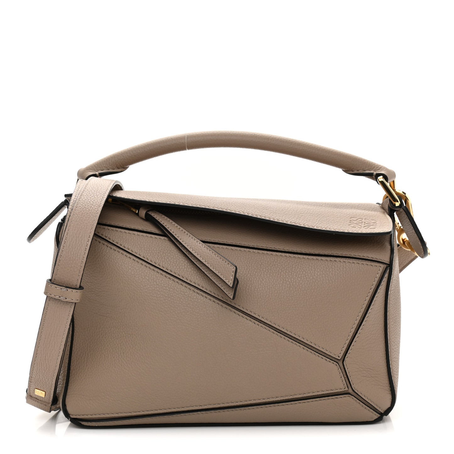 Grained Calfskin Small Puzzle Bag Sand