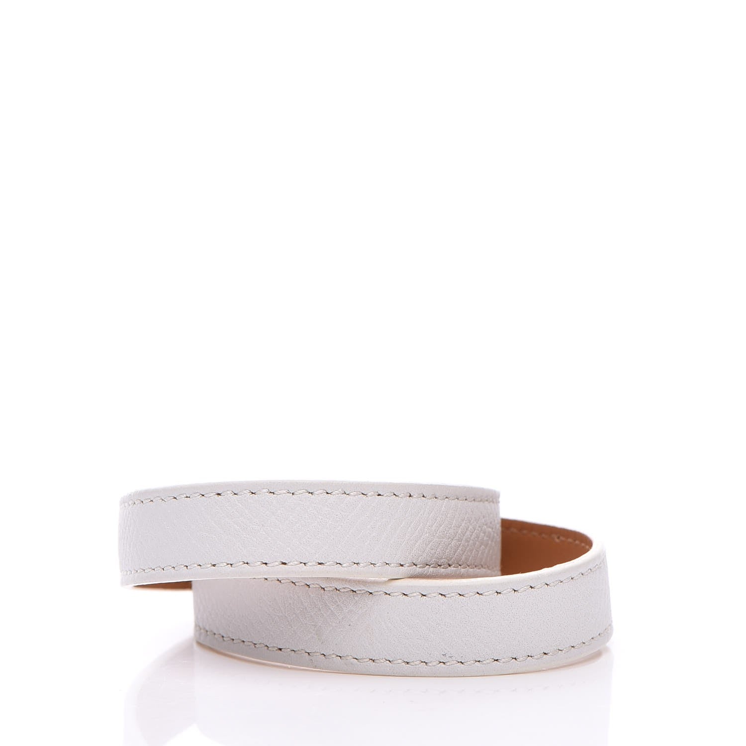 Hermes Epsom Kelly Double Tour Bracelet M Blanc White 3 of 6