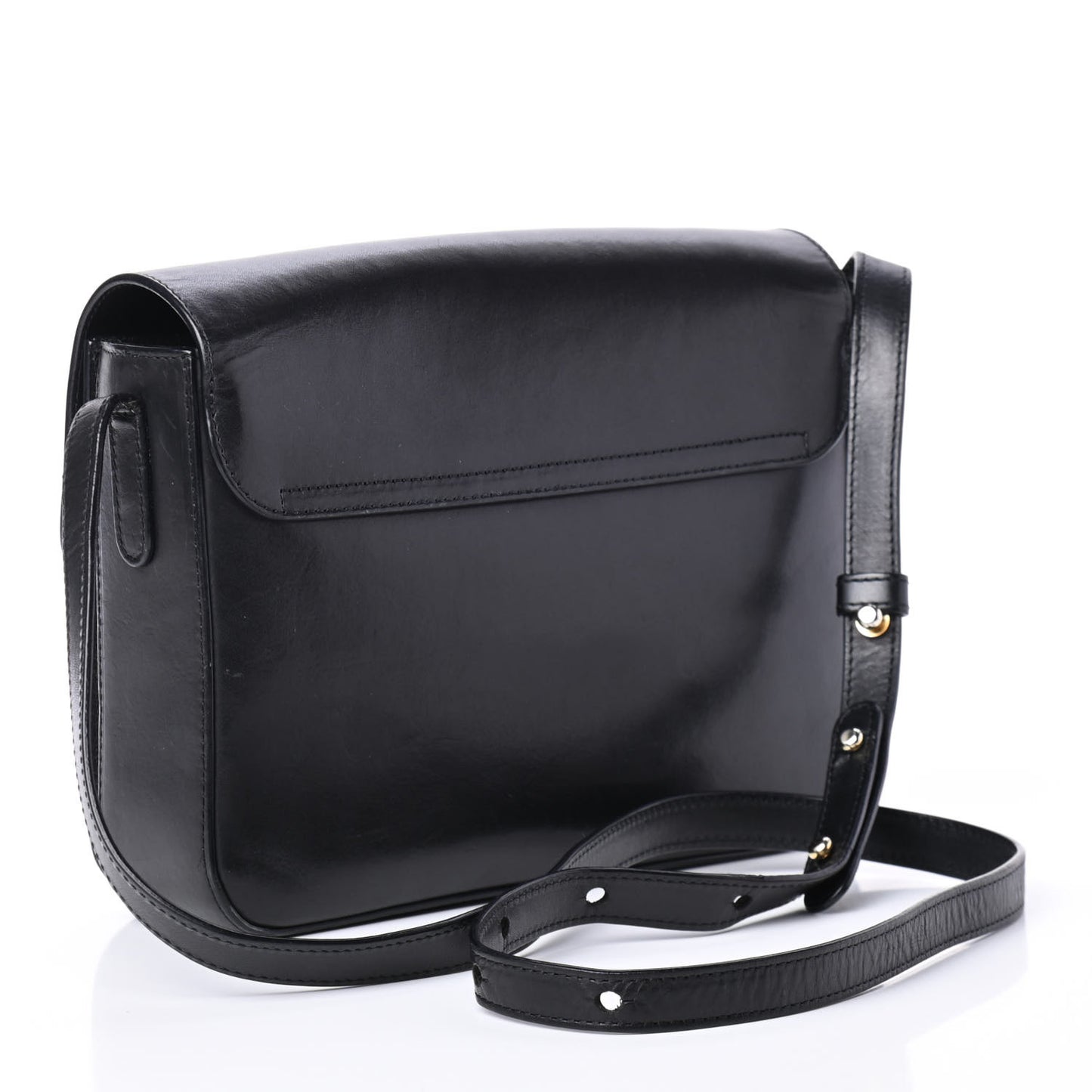 Calfskin Envelope Flap Crossbody Bag Black