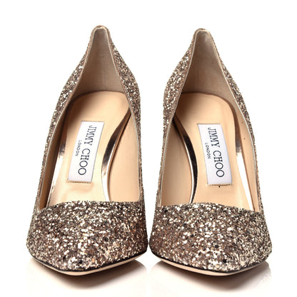 Jimmy Choo Coarse Glitter Romy 100 Pumps 37.5 Ballet Pink 2 of 10