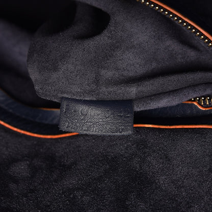 Celine Supple Calfskin Large Phantom Luggage Navy Blue Orange 6 of 13