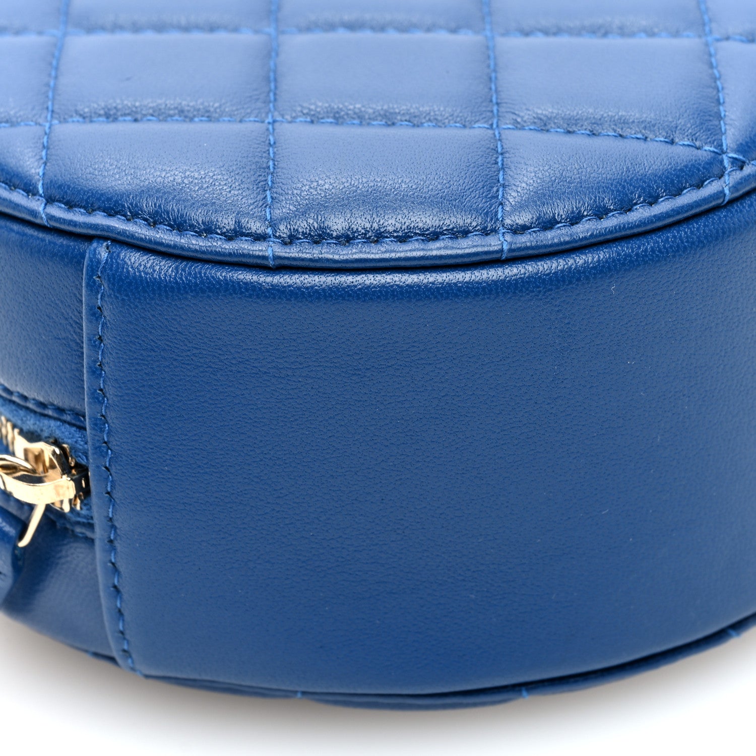 Chanel Lambskin Quilted Round Pearl Crush Clutch With Chain Blue 9 of 10