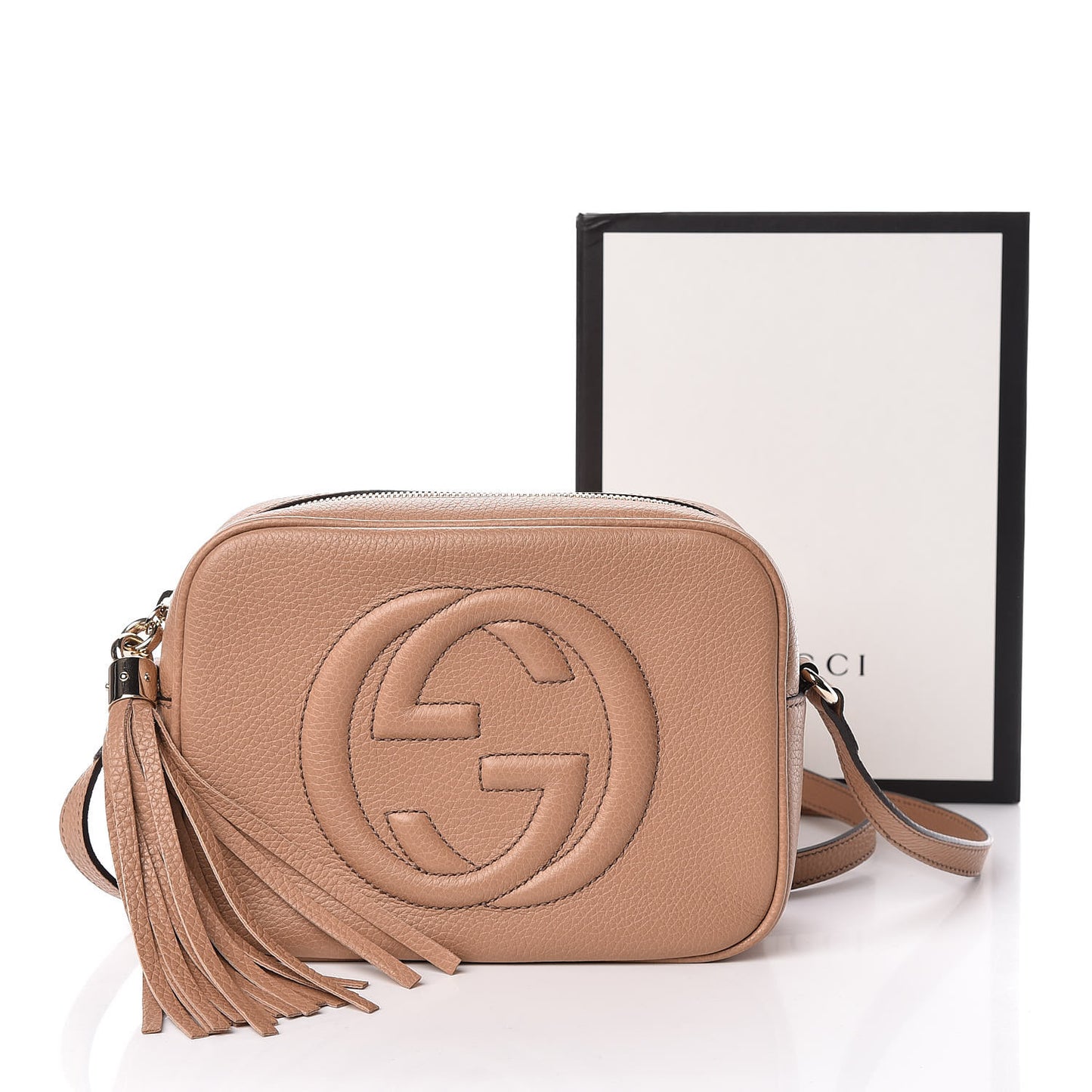 Pebbled Calfskin Small Soho Disco Bag Camelia