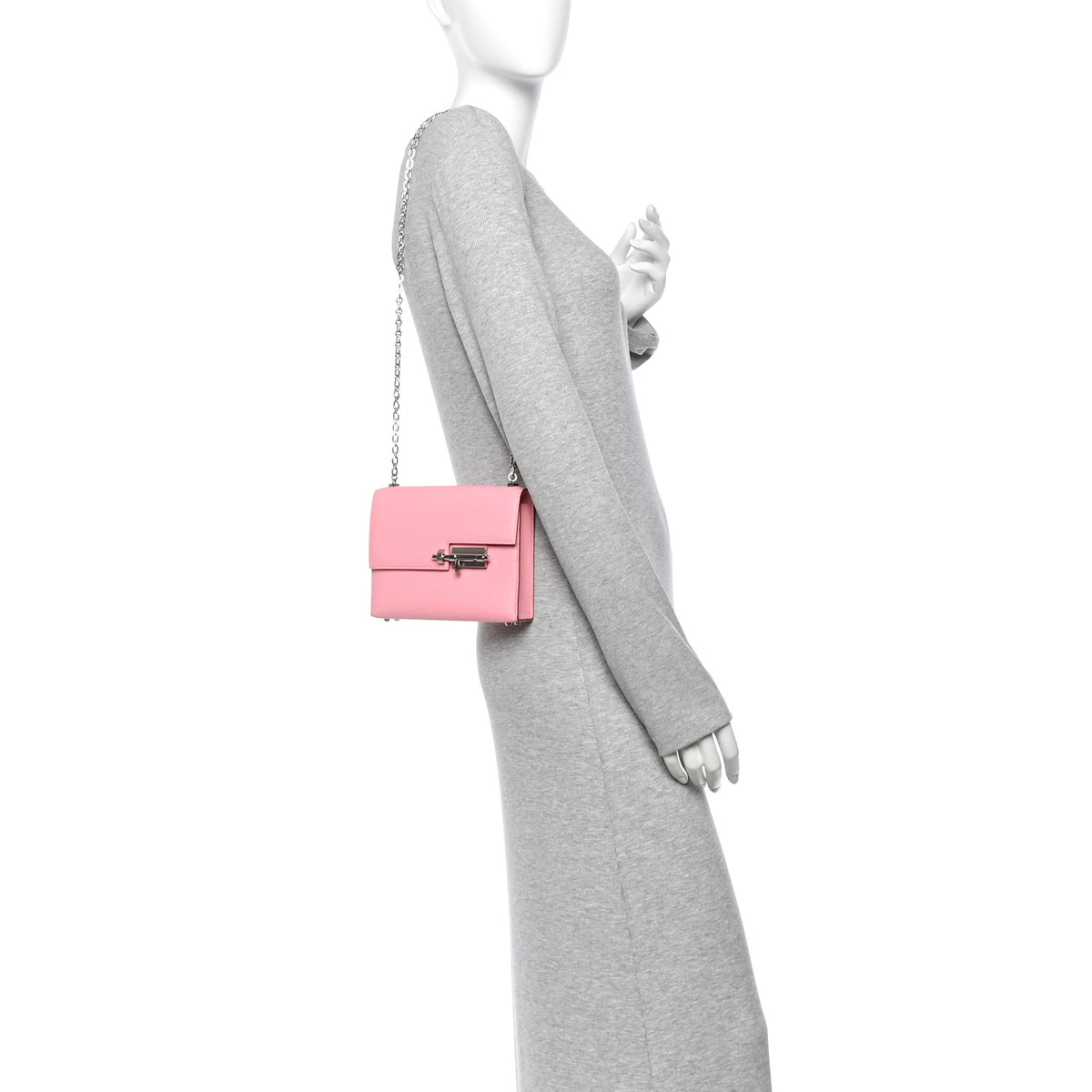 Chevre Mysore Mini Verrou Chaine Bag Rose Confetti