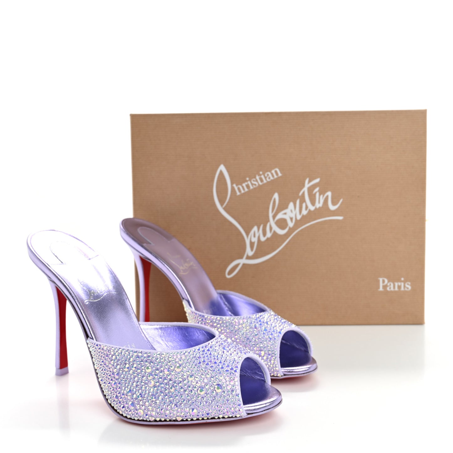 Suede Crystal Strass Me Dolly 100 Sandals 37.5 Lilac