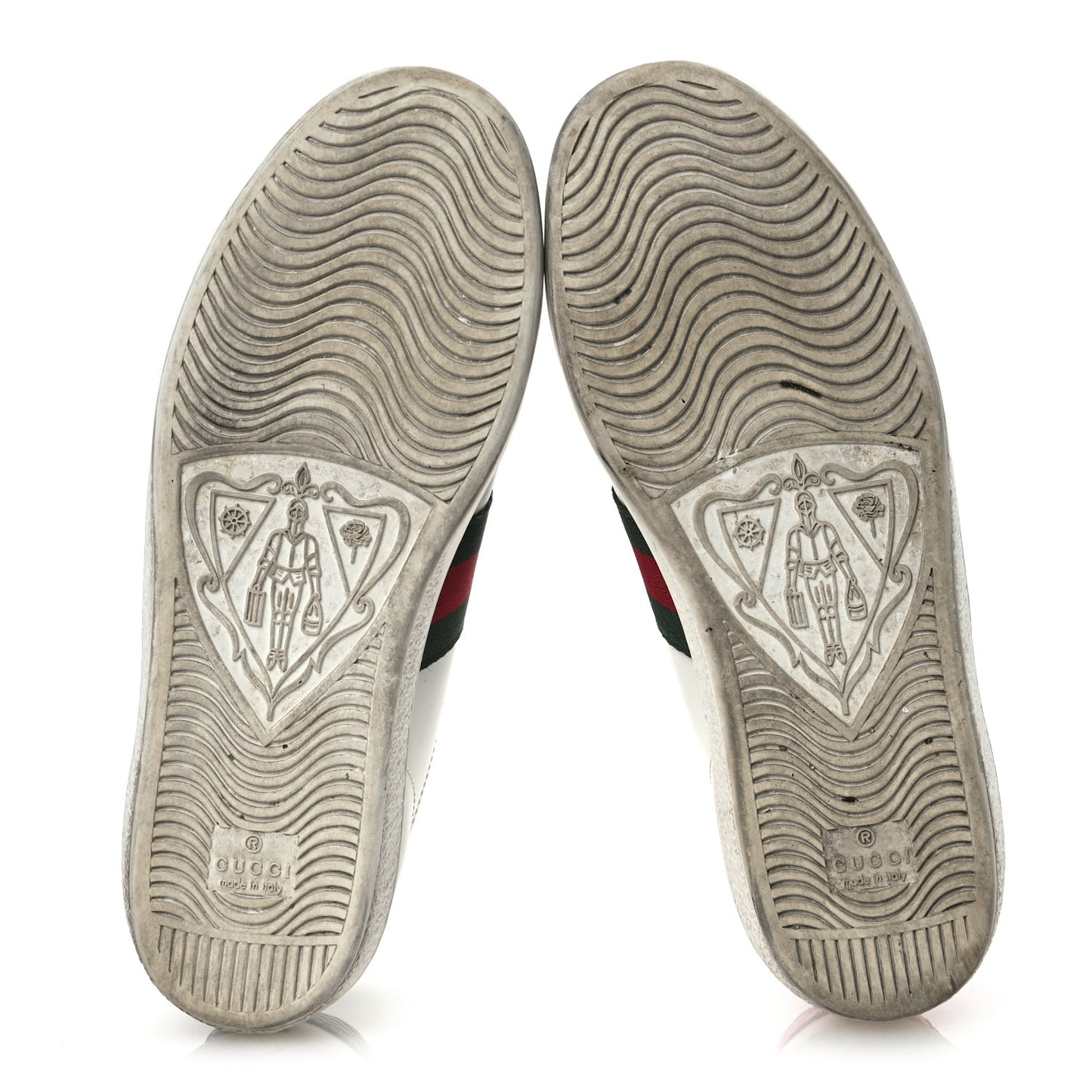 Calfskin Ayers Bee Embroidered Womens Ace Sneakers 37 White Green