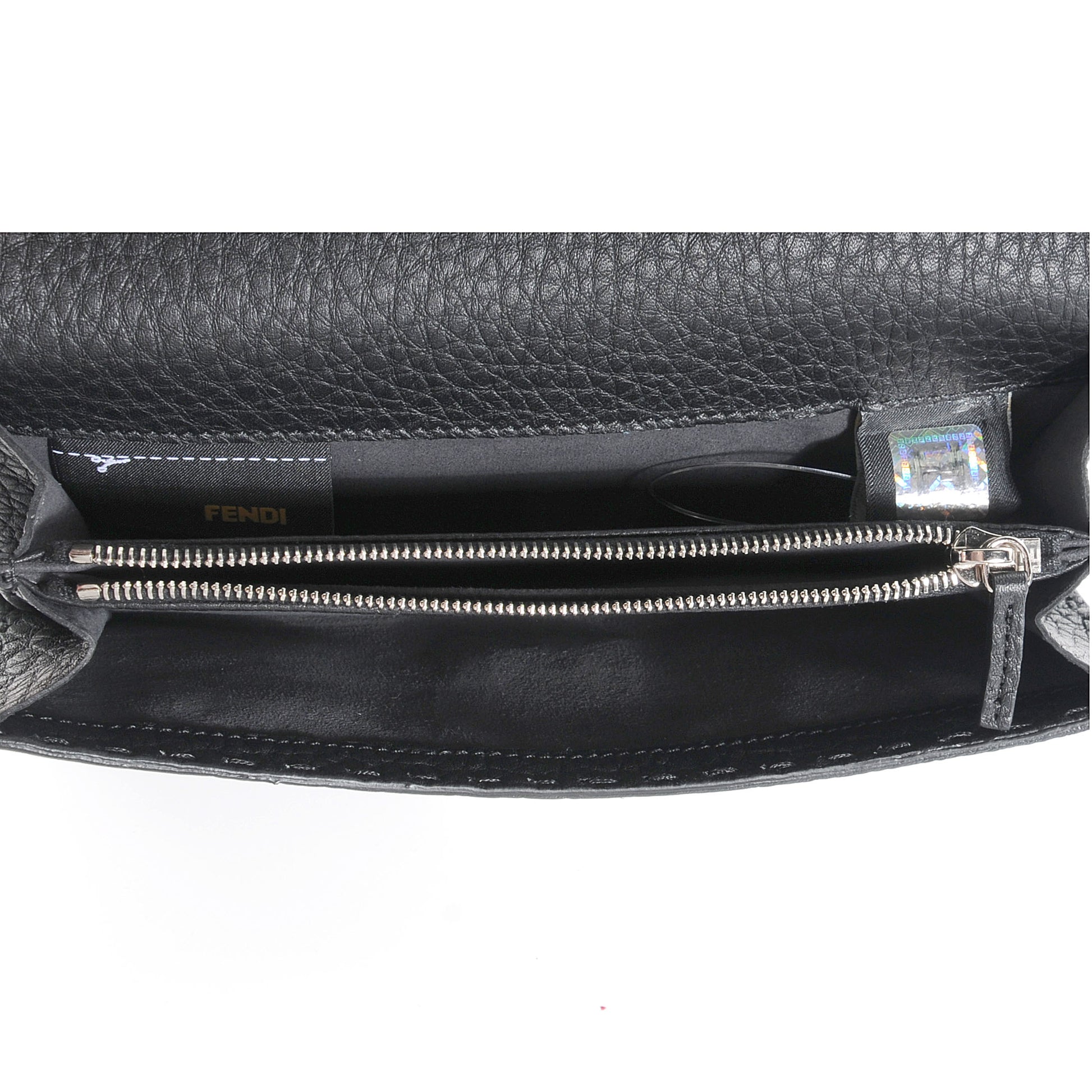 Fendi Cuoio Romano Selleria Peekaboo Continental Wallet Black 7 of 11