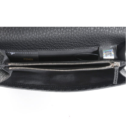 Fendi Cuoio Romano Selleria Peekaboo Continental Wallet Black 7 of 11