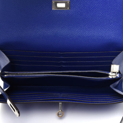 Hermes Epsom Kelly Longue Wallet Bleu Electrique 3 of 4
