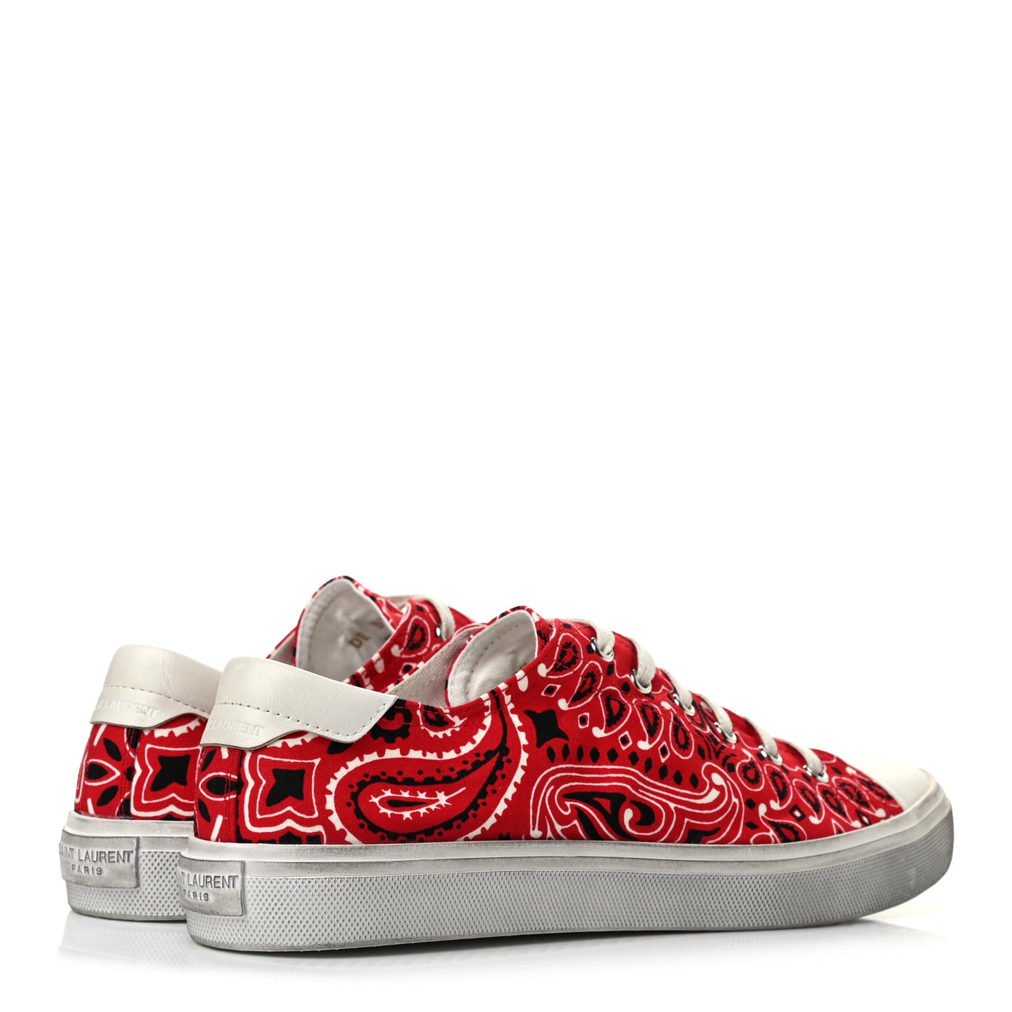 Canvas Bandana Print Bedford Low Top Sneakers 42 Red