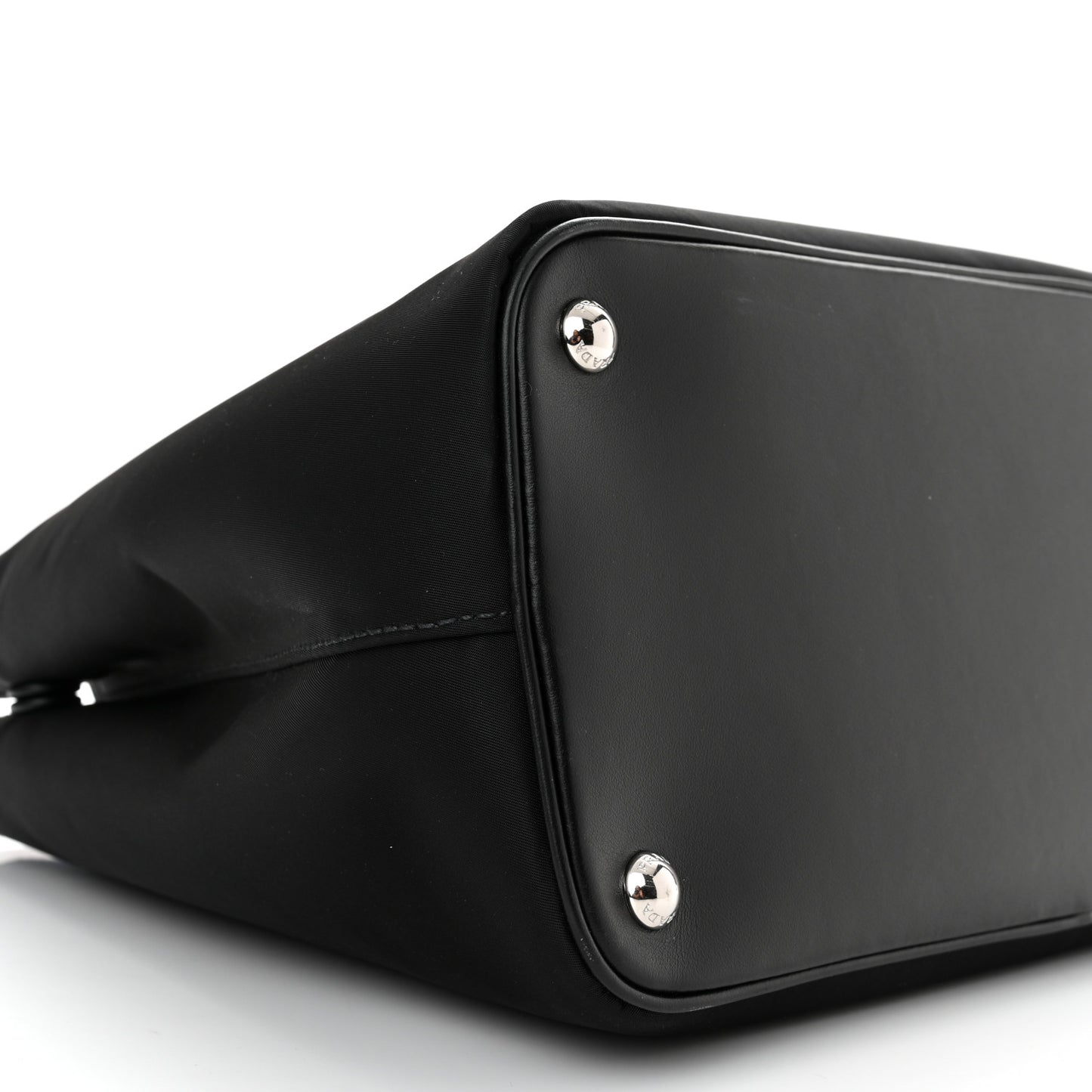 Tessuto Nylon Vitello Medium Double Bag Black