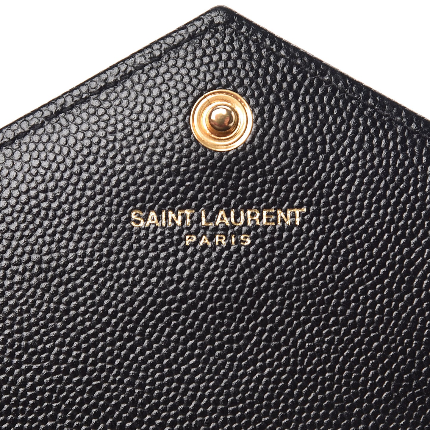 Grain De Poudre Matelasse Chevron Monogram Envelope Chain Wallet Black