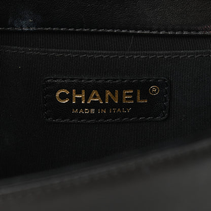 Chanel Calfskin Chevron Quilted Medium Boy Flap Black 5 of 11