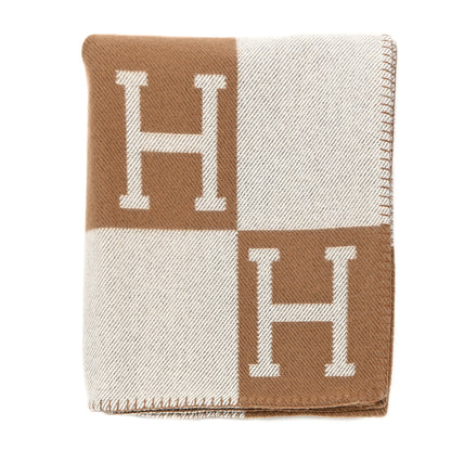 Hermes Wool Cashmere Avalon Blanket Ecru Camel 1 of 4