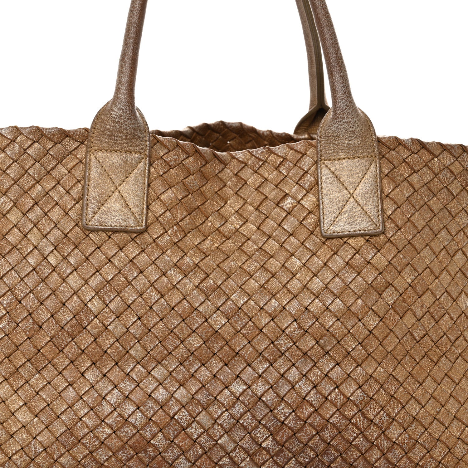 Bottega Veneta Metallic Chevre Intrecciato Medium Cabat Ottone 9 of 16
