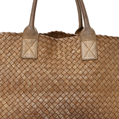 Bottega Veneta Metallic Chevre Intrecciato Medium Cabat Ottone 9 of 16