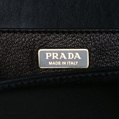 Prada City Calf Saffiano Cahier Bag White Black 6 of 7